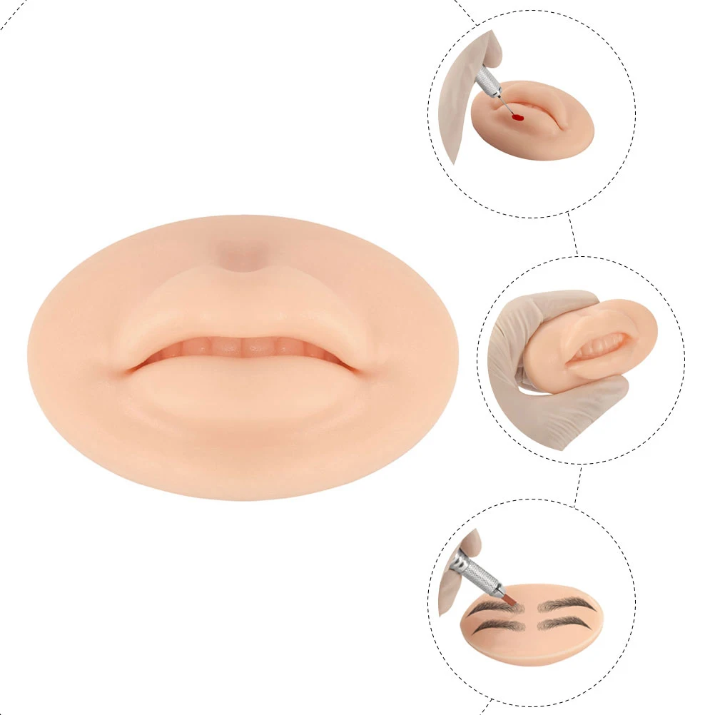 2 قطعة قالب شفاه محاكاة ممارسة سيليكون شفاه وهمية لينة مرنة الجلد الوشم لوازم التدريب أوراق الممارسة المهنية