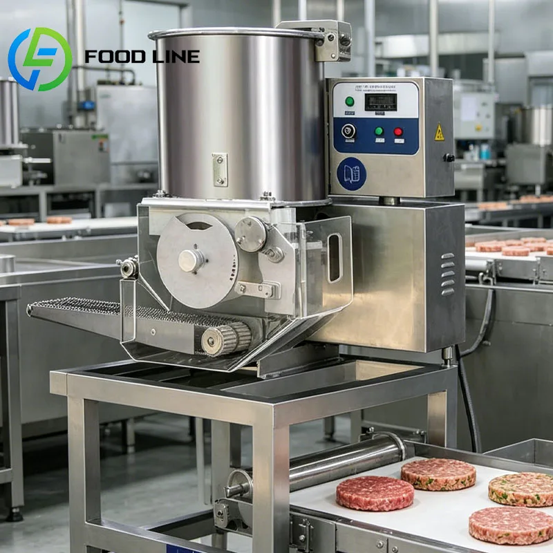 Meat patty forming machine with conveyor commercial burger maker for restaurants and food factories Customized