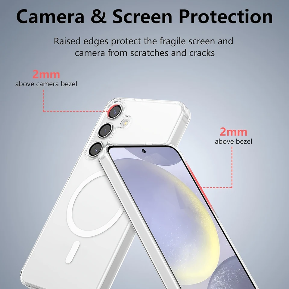 Funda magnética transparente original para Samsung Galaxy S26 S25 S24 Ultra Plus, compatible con MagSafe 4