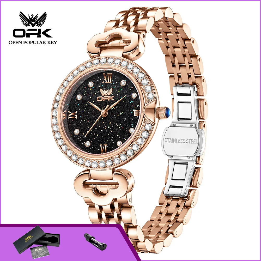 OPK 6094 Luxury High Quality Women’s Wristwatch Diamond Bezel Waterproof Female Watches Elegant Original Ladies Watch