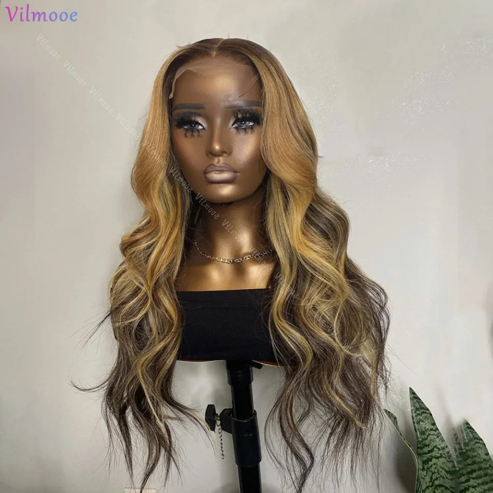 HD Transparante Vetersluiting Body Wave Pruik Hoogte Ombre Honingblond 13x4 Zijden Top Kant Voor Menselijk Haar Pruiken Met Babyhaar