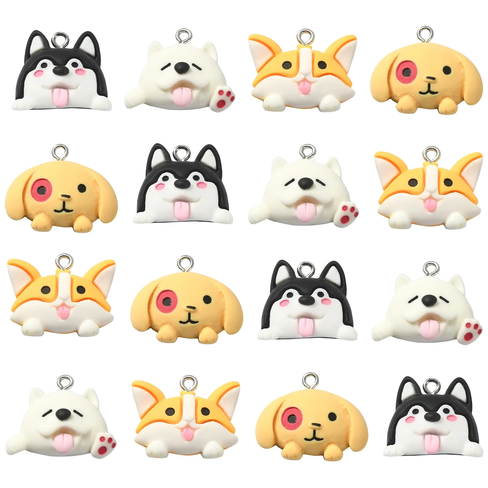 

Pandahall 32Pcs 4 Styles Resin Dog Head Charms Adorable Pet Animal Dog Charms Opaque Flatback Charms for Jewelry Crafts Making