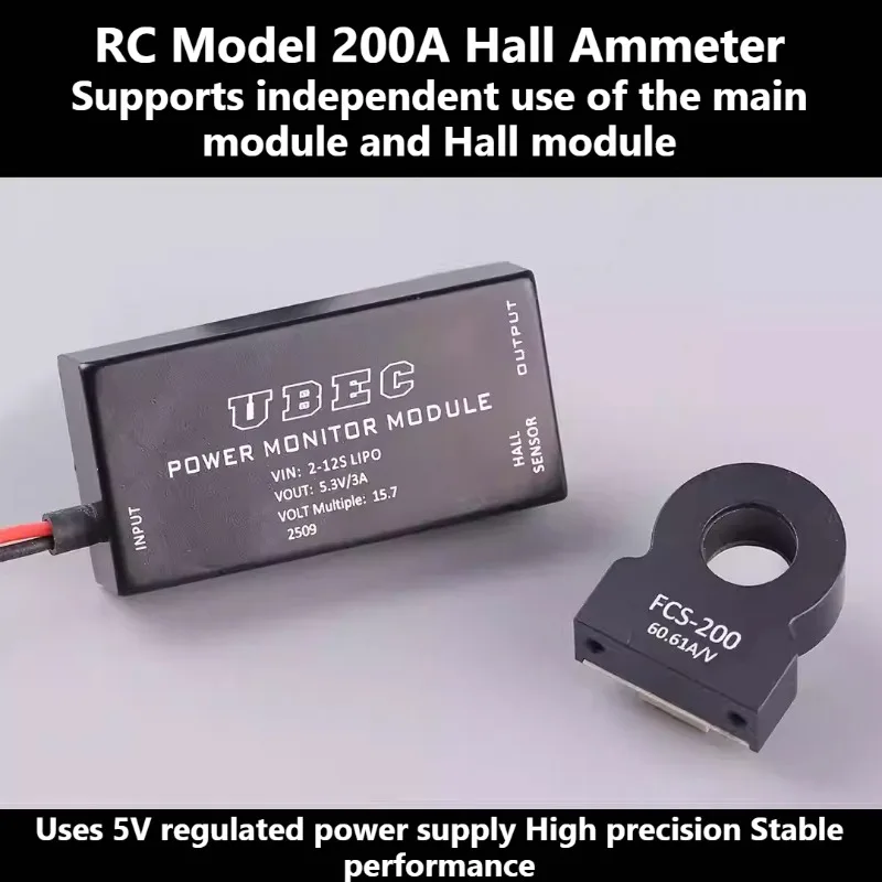 

PIXHAWK/PIXraptor/PX4 Series 200A Hall Current Voltage Meter UBEC Power Monitor Module High Voltage 12S
