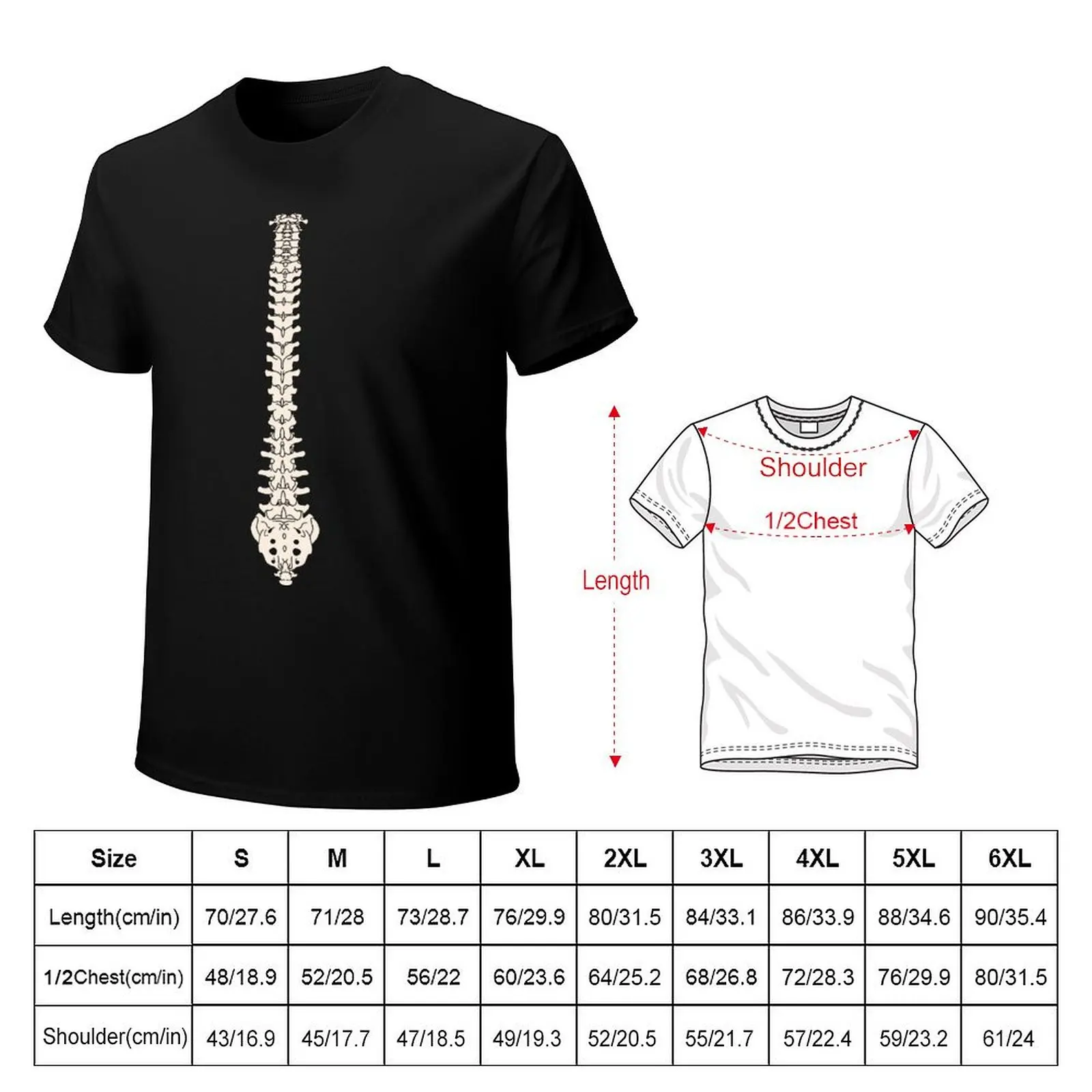 Spine Vertebral Column Line Art, Minimalist Posterior View Spine Skeleton Anatomy Medical artwork T-Shirt