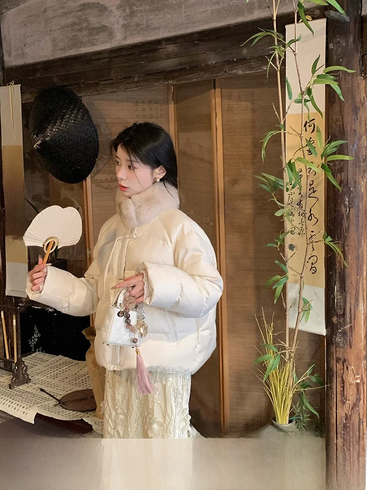 

Новая национальная подставка без ошибок, весенний сад, снег, новый китайский джет на пуговицах с вышивкой на Новый год