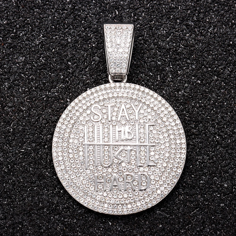 الرجال الهيب هوب البقاء الصلب قلادة بحرف قلادة مع 13 مللي متر الكوبية سلسلة الهيب هوب مثلج خارج بلينغ القلائد موضة حلية مجوهرات هدايا #3