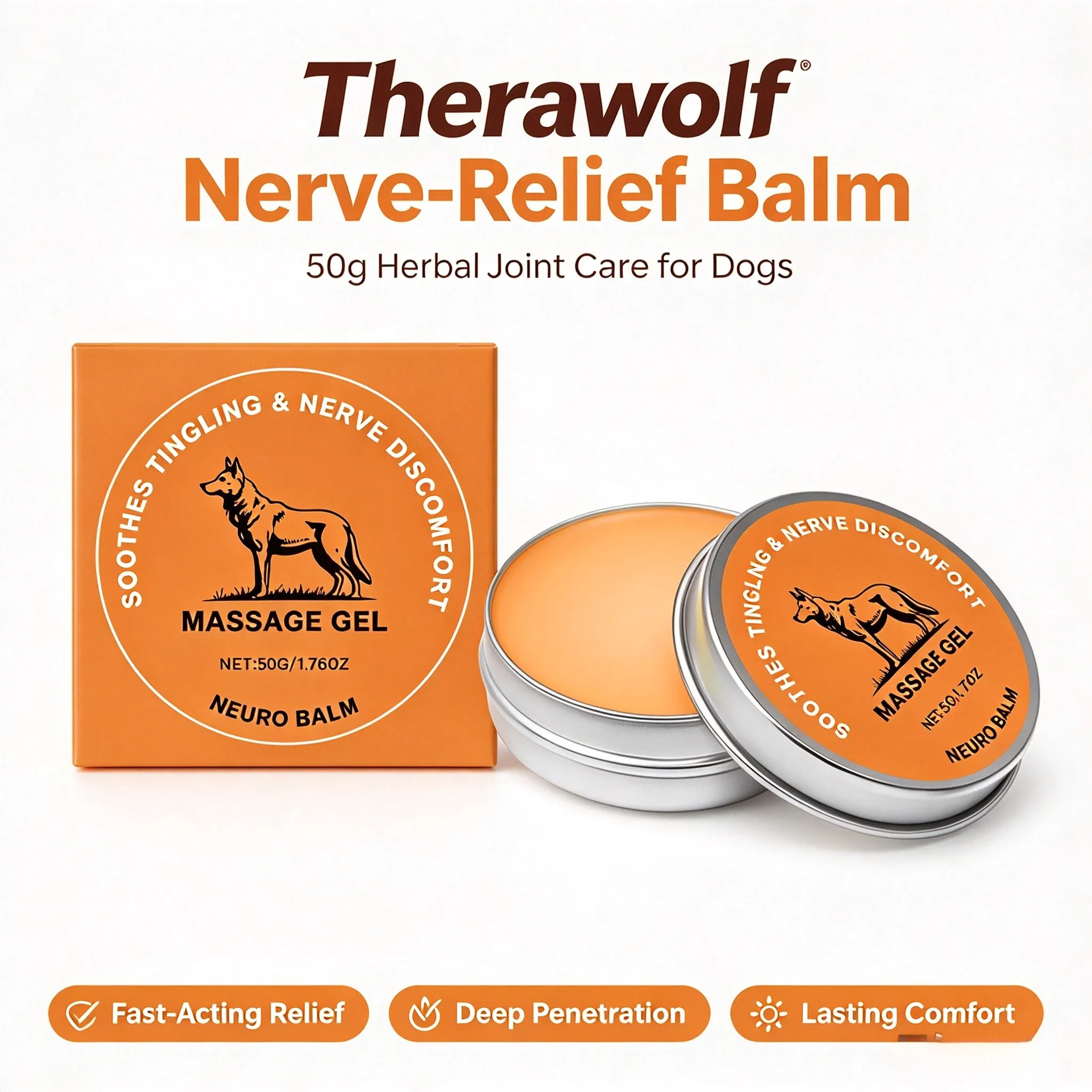 50g Therawolf Nerve-Relief Balm Herbal Joint Care Fast-Acting Relief Gentle Joint Deeply Penetrates Lasting Comfort Support