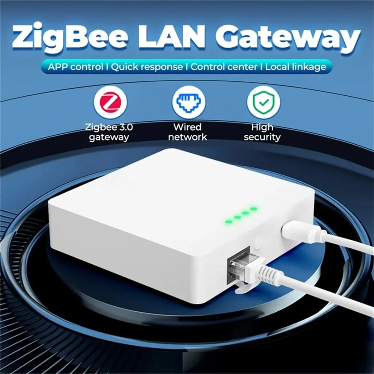 fine Smart Home Wired Zigbee 3.0 Gateway Module Remote Control Via Tuya App Supports Voice Assistant Integration