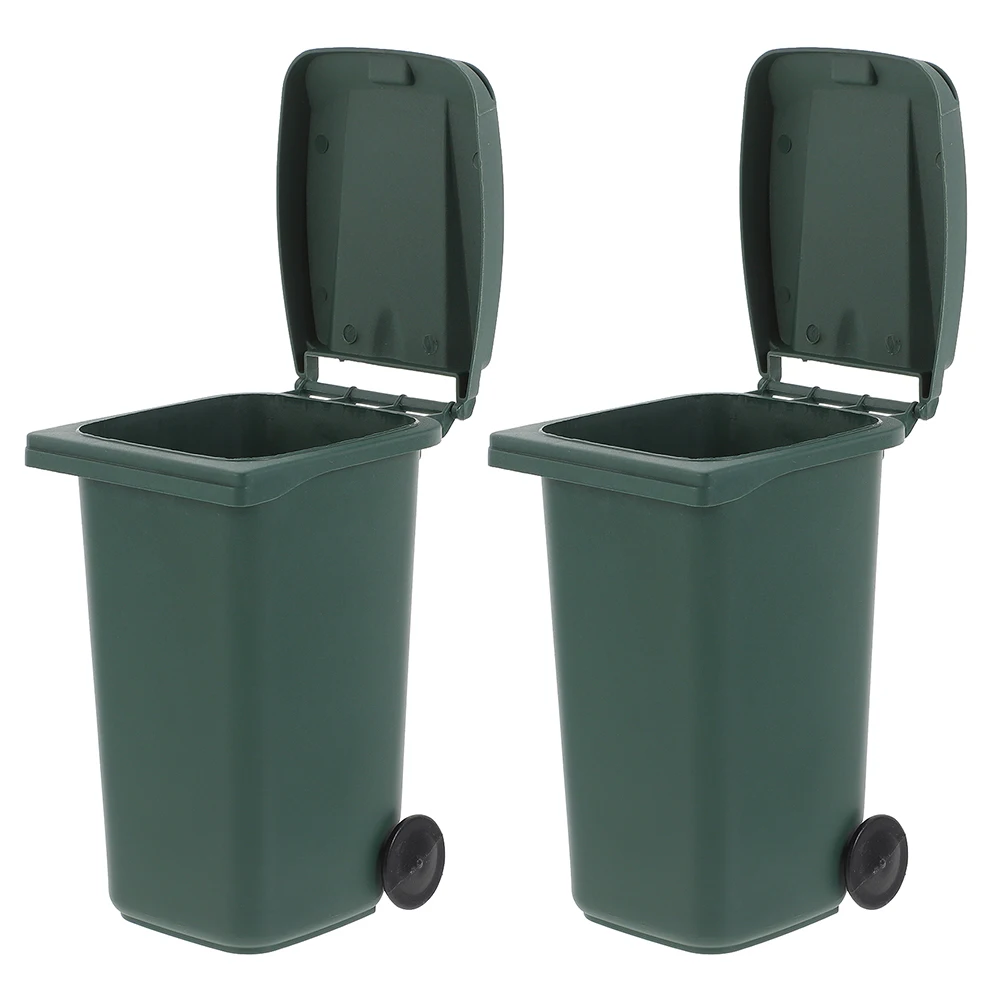 

2 Pcs Mini Trash Can For Desk Trash Can Desk Pen Holder Waste Bucket Home Office Small Storage Desktop Garbage Container