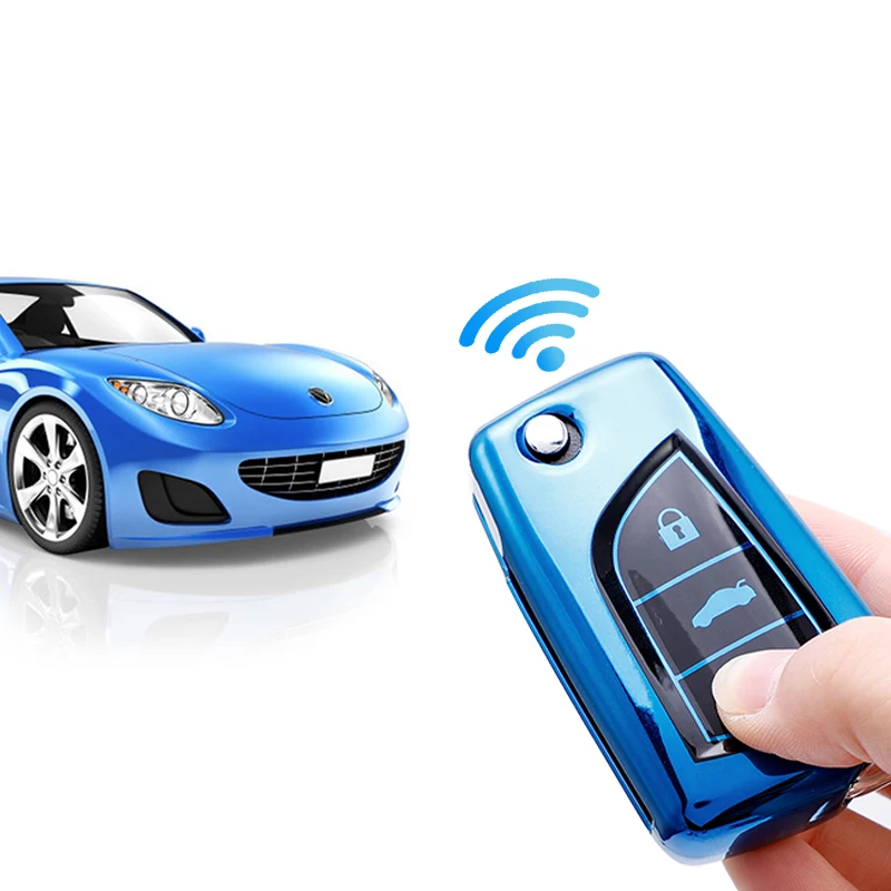 Autos chl üssel Fall Abdeckung Soft TPU Flip Remote Key Protector Haut halter für Toyota Corolla Highlander Auris Avensis Verso Yaris Rav4