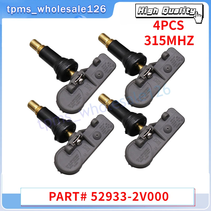 

Комплект из 4 датчиков системы контроля давления в шинах TPMS 52933-2V000 529332V000 для 2011-2016 Hyundai Veloster 315 МГц датчики шин