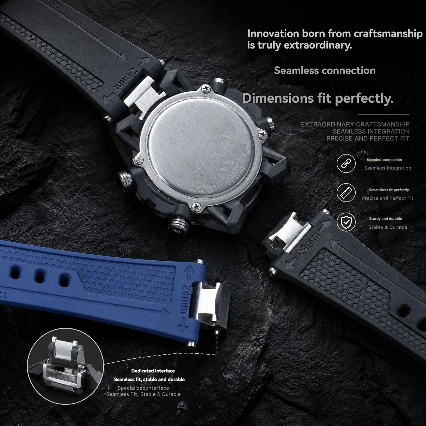 ECB-2000 rubber Watch strap For Casio Edifice 5698 ECB-2000HR-1A EFS-S641TMS Modified Watchband Men's Bracelet wristband tools view 4