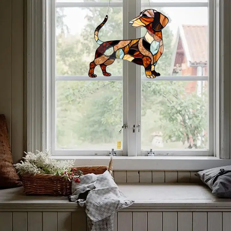 

Dachshund Suncatcher Dog Memorial Suncatcher Dachshund Stained Puppy Window Stained Hangings Dog Suncatcher For Window Decor