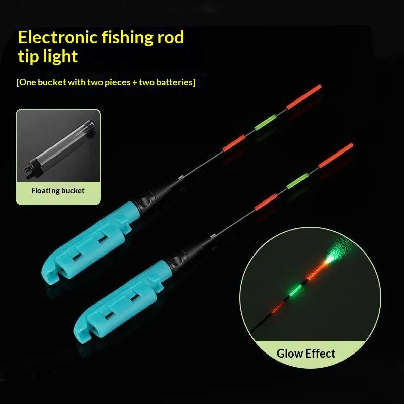 Wasserdichter, abnehmbarer, leuchtender LED-Angelstab, 2 Stück, leuchtender Stangen- und Posenlicht für Angler, Nachtangeln – Detail 6