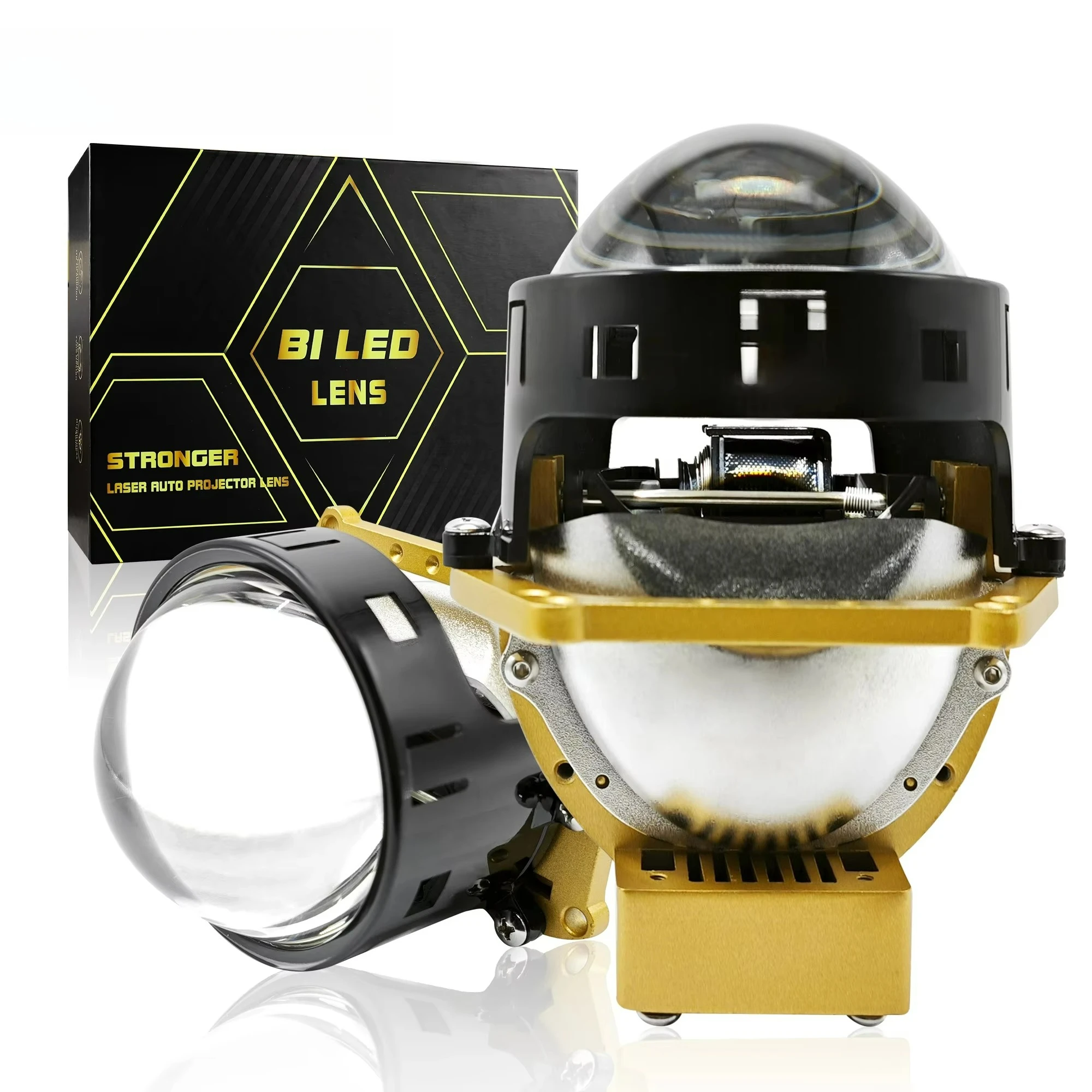 New product launch: 3.0-inch 145W ultra-bright yellow laser high and low beam dual LED projection lens light modified with IP68