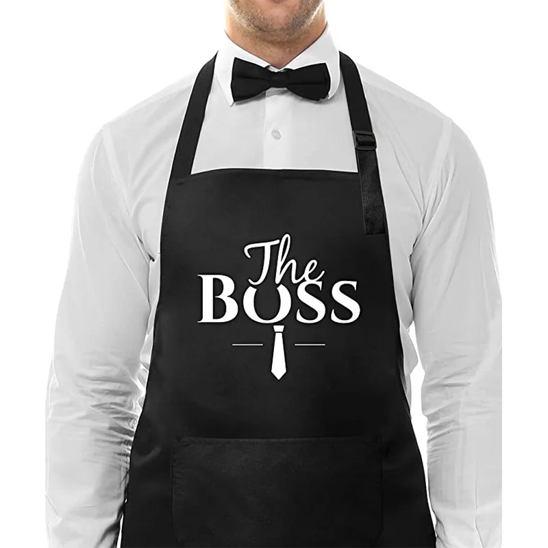 Hot Funny Alphabet Logo House Printing Kitchen Restaurant Cooking Chef\'s BBQ Man Woman Adjustable Neck Hanger Cleaning Apron