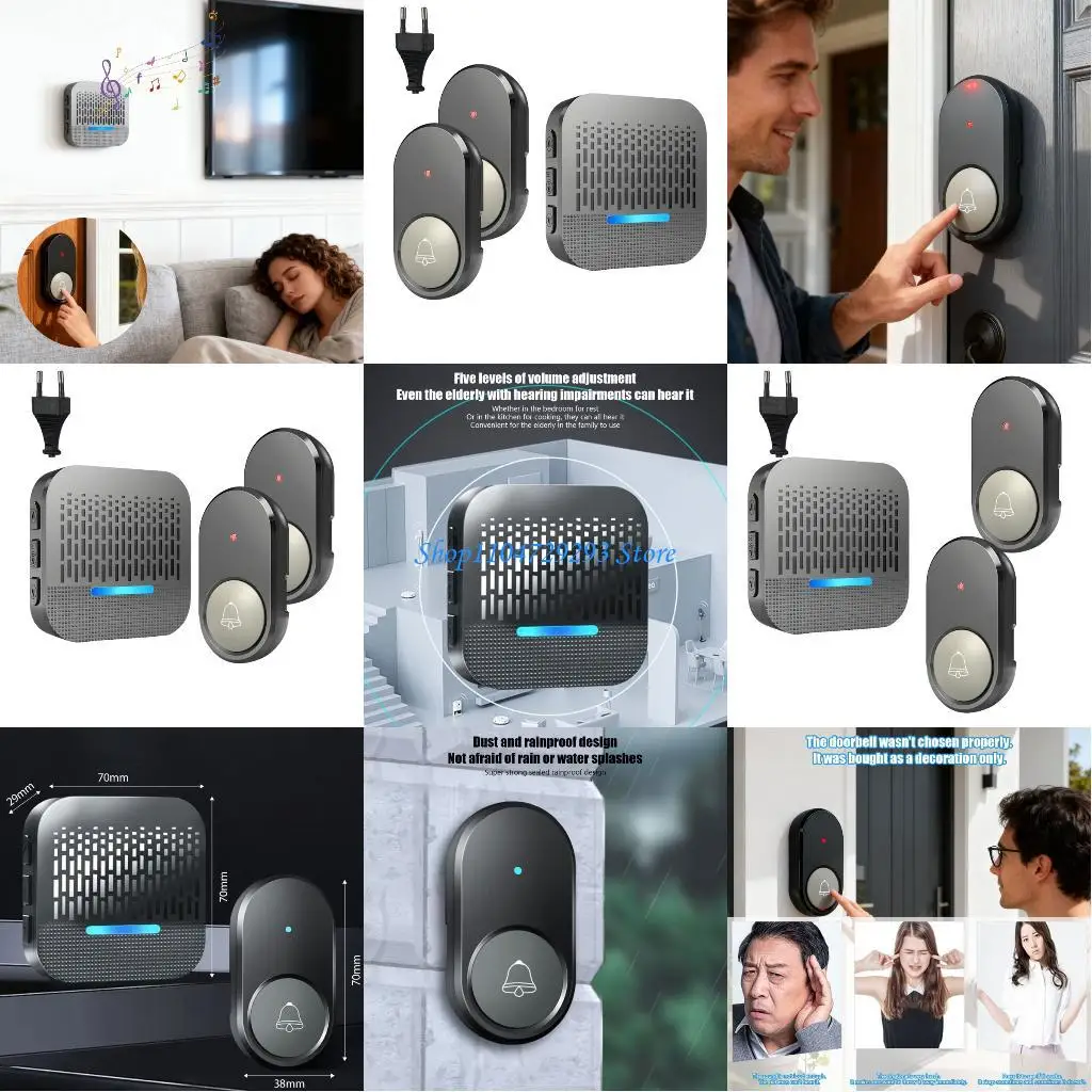 

Y2GD 2 Receiver Radio Alarm Impermeable Outdoor 55 Selectable Songs Modifiable Noise 110V 260V EU Standard