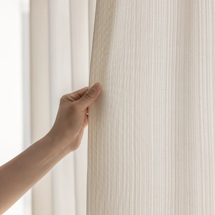 French Simple Light Luxury Mirror Veil Light-impermeable Gauze Curtain Living Room Bedroom Curtain