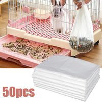 4Size Disposable Rabbit Cage Liner Plastic Bunny Cage Mat Film Replacement Diapers Universal Toilet Film For Small Animals 50Pcs