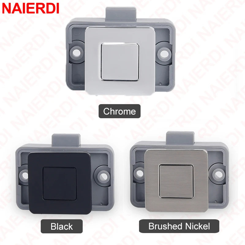 NAIERDI Keyless RV Push Cabinet Locks Camper Car Push Lock Caravan Boat Motor Home Cabinet Drawer Lock Furniture Hardware