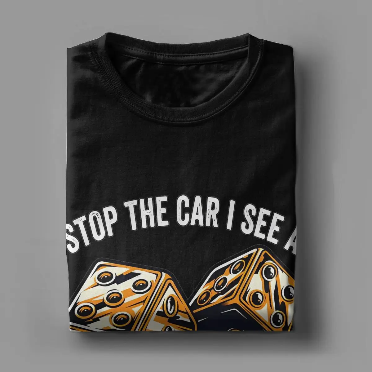 Camisetas masculinas e femininas parar o carro eu vejo um casino jogo camiseta de algodão manga curta camisetas em torno do pescoço roupas presente