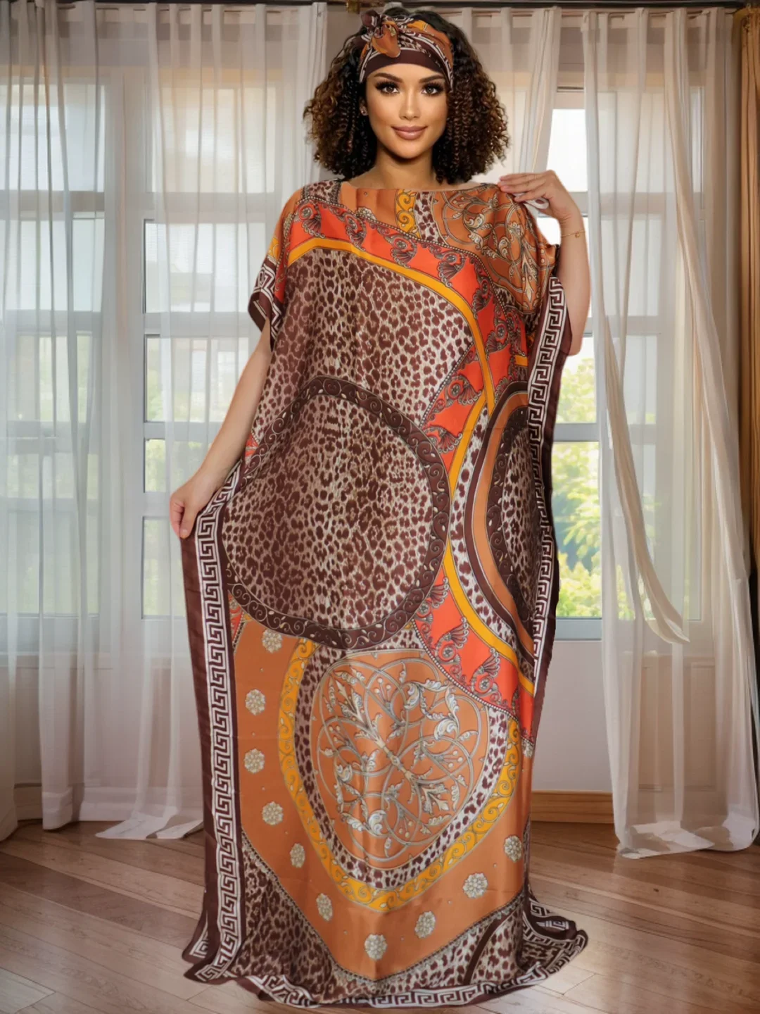 

Custom Made Colorblock Floral Dashiki Dress - Tailored African Print Dress