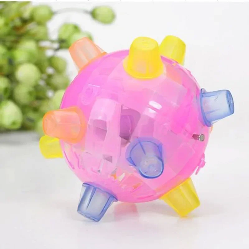 Interactive Flashing Music Dance Ball Toys for Pets - Exciting Jumping Ball for Dog and Puppy Boredom Relief - Random Color