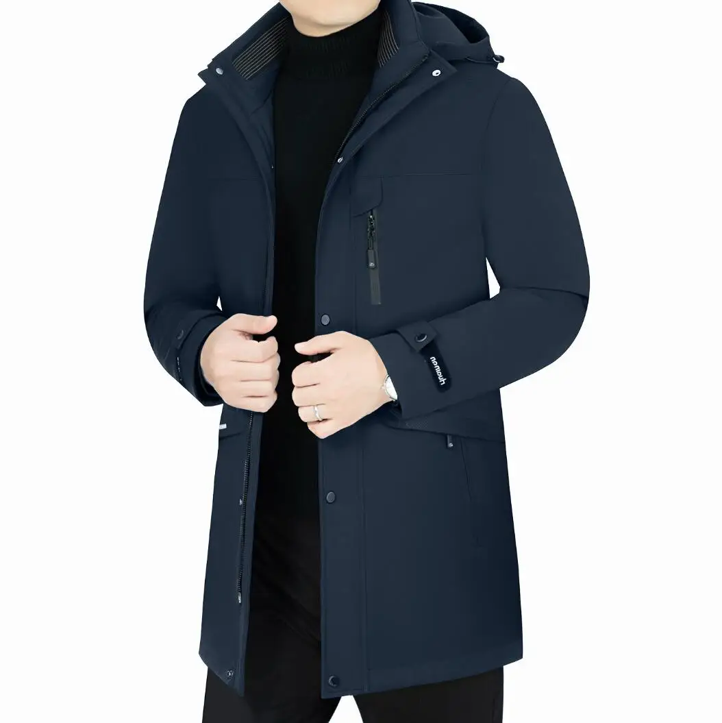 Chaqueta de plumón para hombre de mediana edad, forro de marca de alta calidad, desmontable, abrigo de plumón de pato blanco para invierno, Parkas