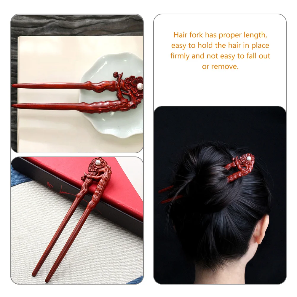 

Wooden Fork Vintage Accessories For Women Long Hair Stick Smooth Buns Styling Elegant Retro Chinese Hair Chopsticks Firm Hold