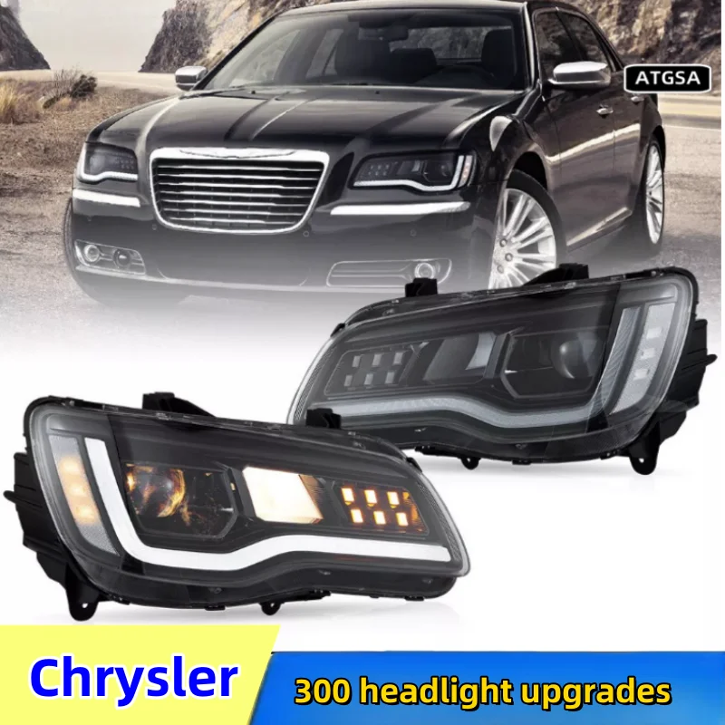 Automotive headlights for Chrysler 300 2011-2015 headlights New upgraded LED headlights non-destructive installation