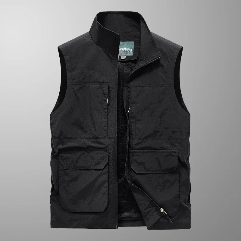 Men Summer Outdoor Work Safari Fishing Travel Photo Hiking Vest with Pockets Gym Jogging Running Sport Sleeveless Mesh Waistcoat