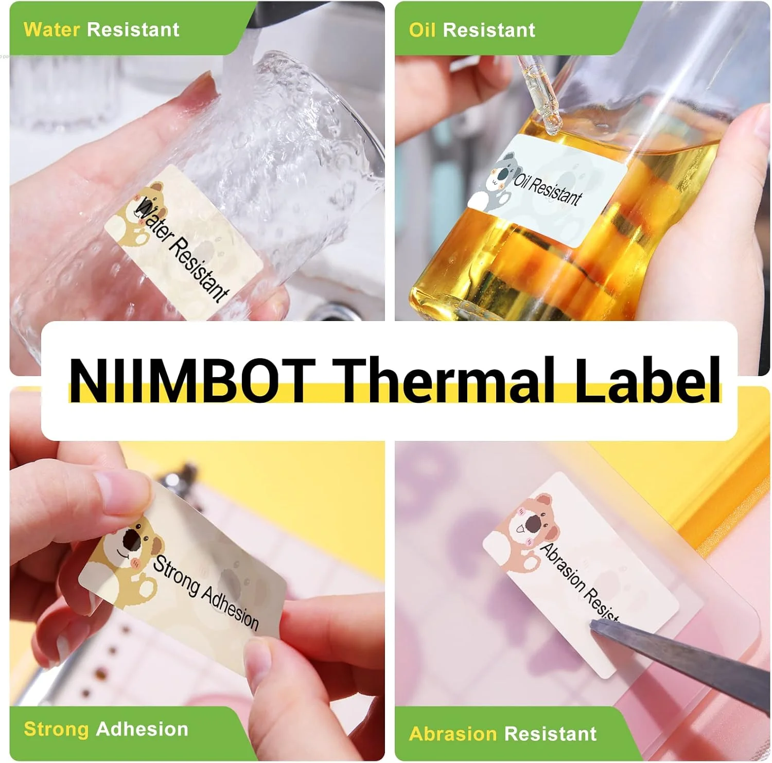 NIIMBOT B21 B1 Mini Portable Printer 1 Roll Waterproof Color Sticker Self-adhesive Cartoon Pattern Tag Paper For B1/B21/B203/B3S