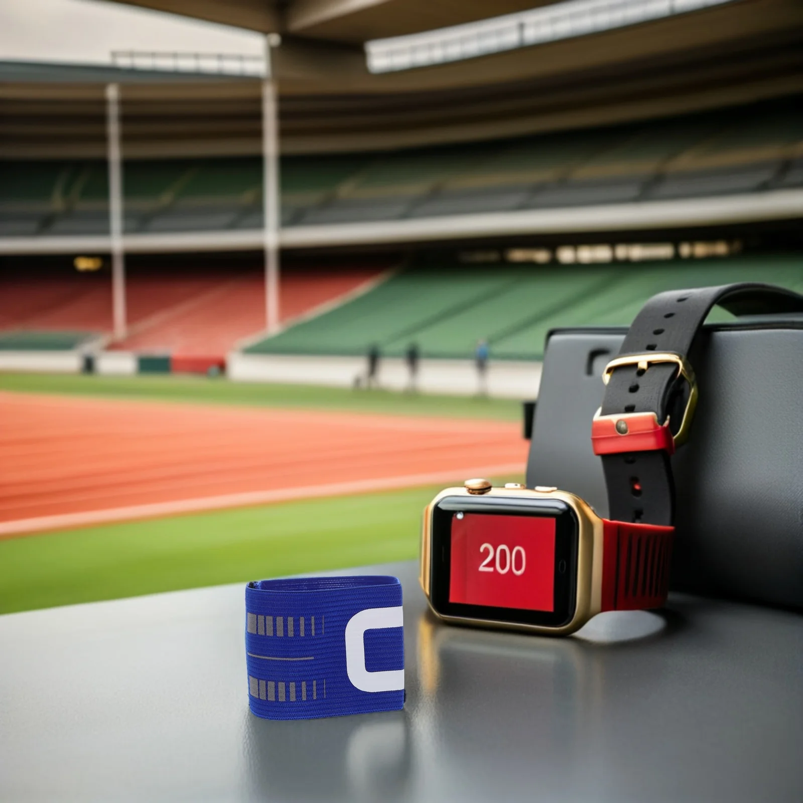 

Elastic Soccer Captain Armband Adjustable Fit Lightweight Breathable Football Team Leader Band for Adults Youth