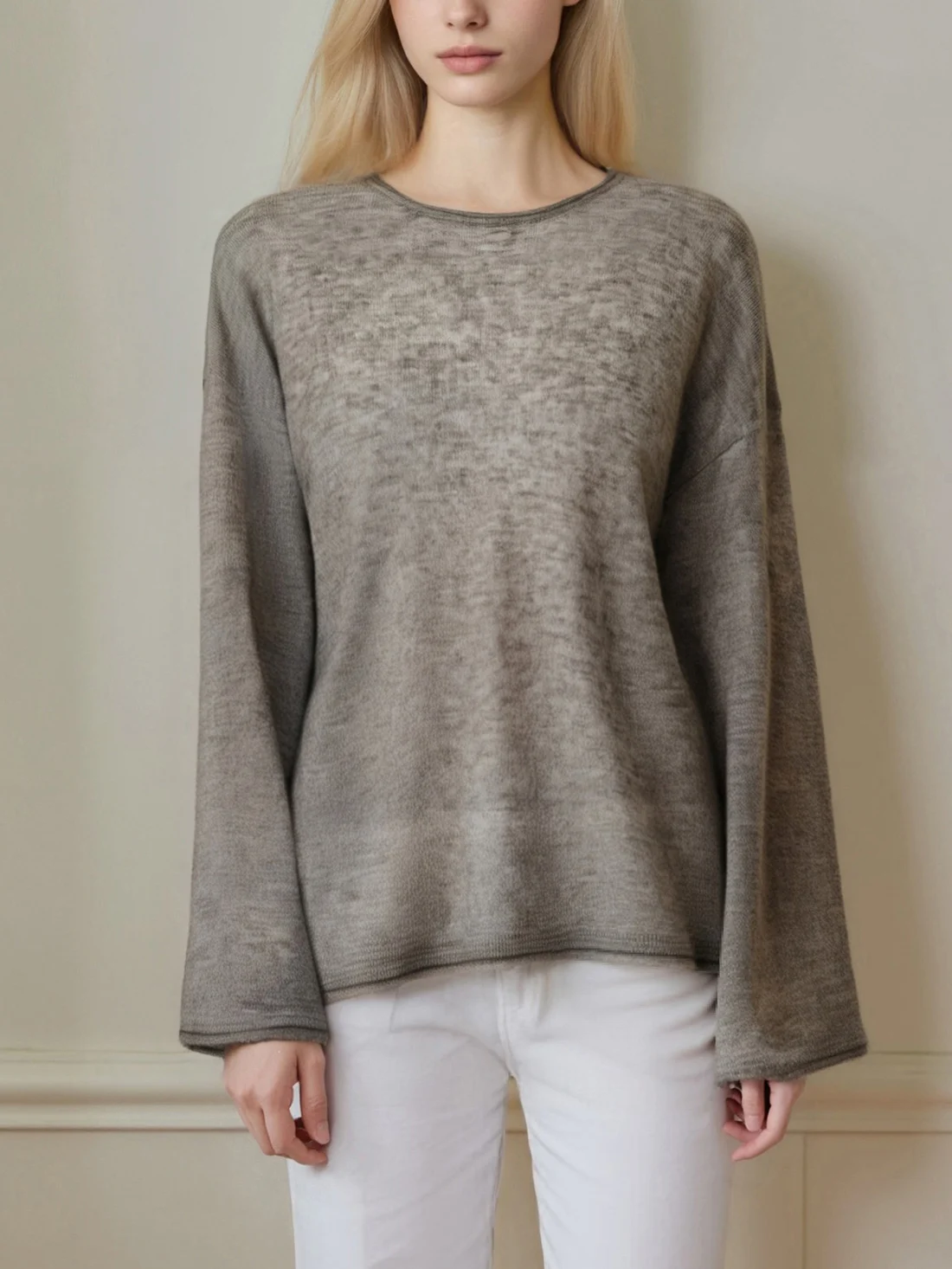 

Women Slouchy Oversize Sweater Wool Blend Loose Knit Pullovers Autumn Jumper