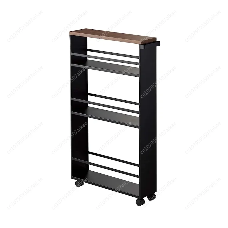 Japanese-Style Pull-out Storage Rack Kitchen Refrigerator Floor Ultra-Narrow Storage Cabinet