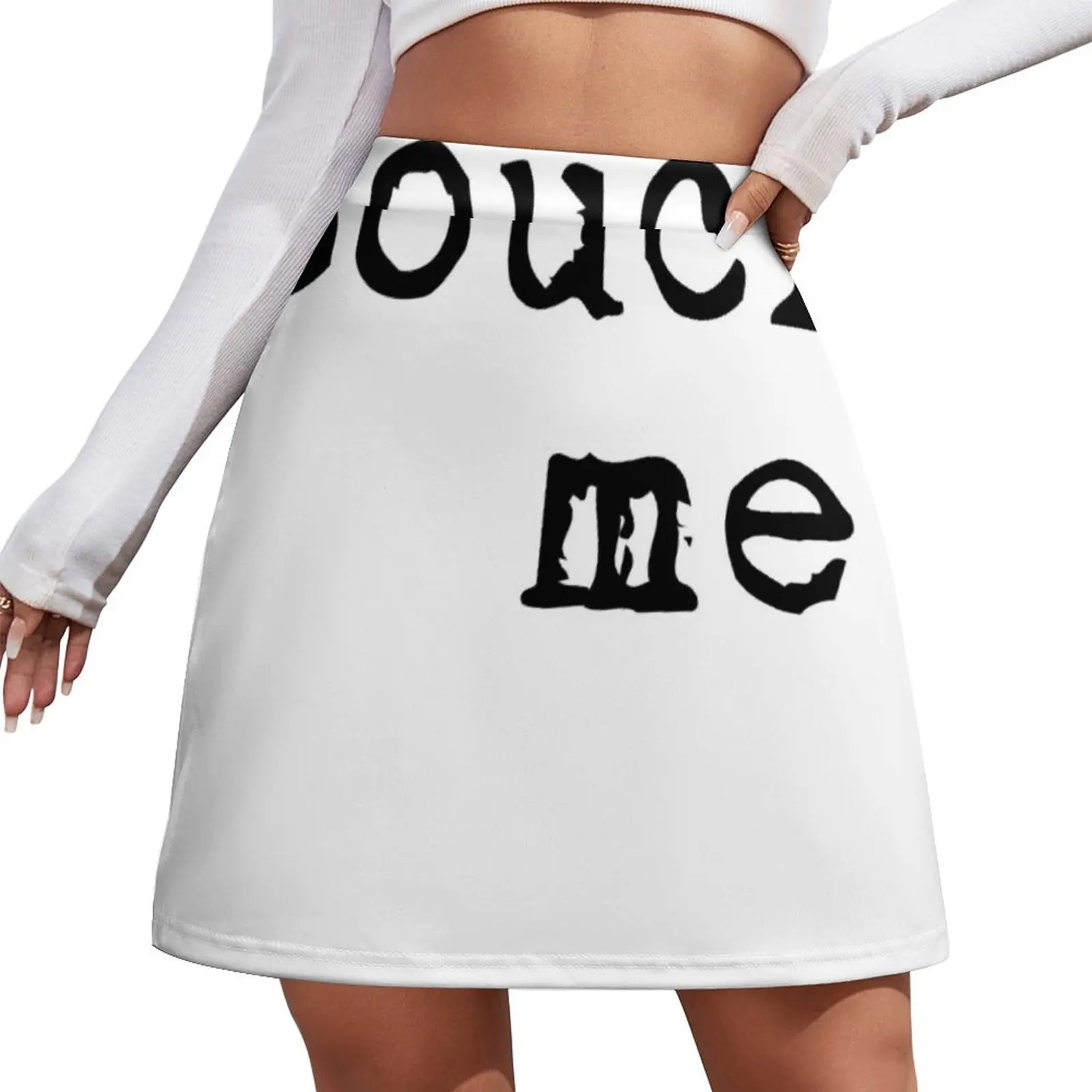 

Touch Me Black on White Mini Skirt clothes for woman night club women Clothes for summer