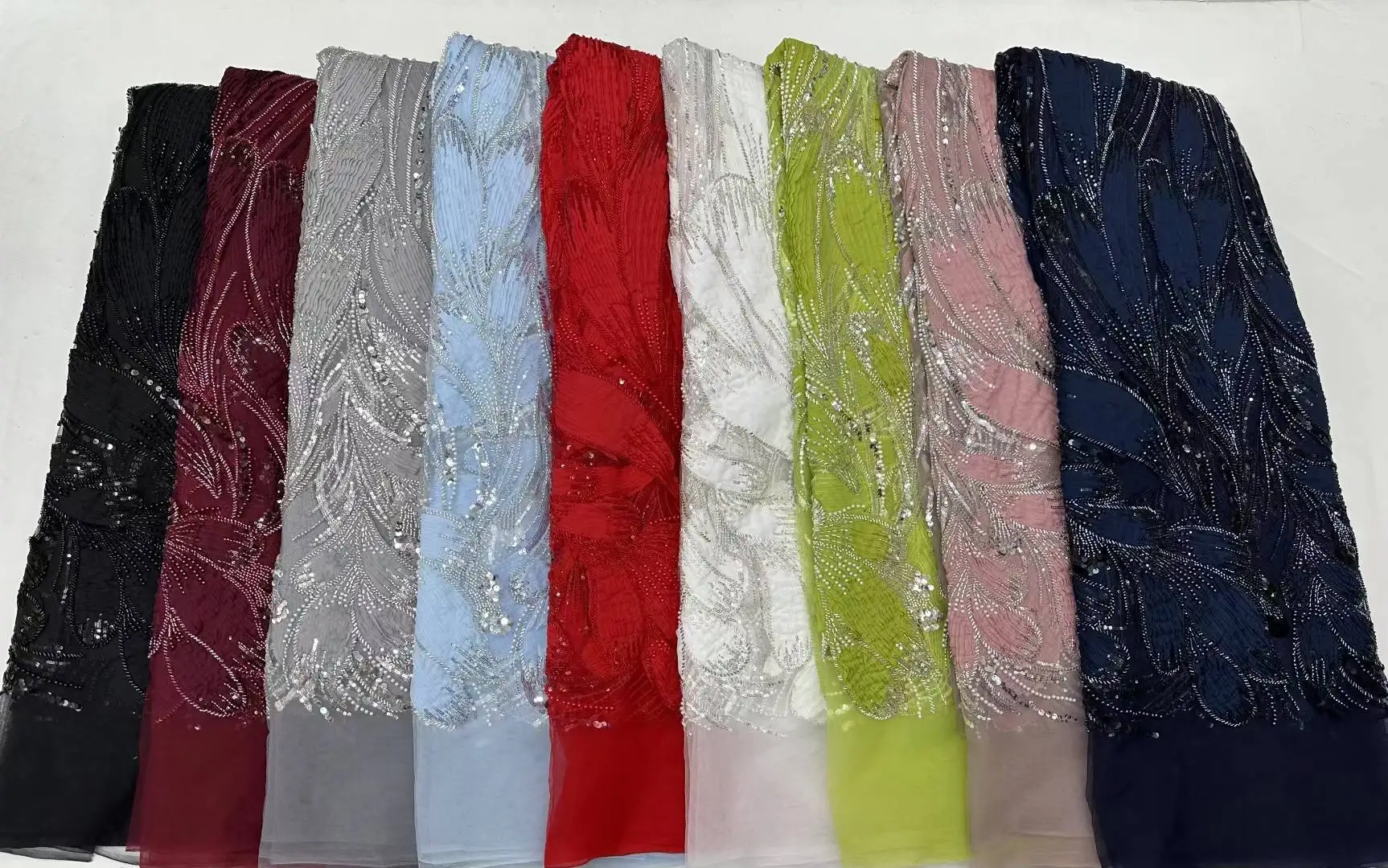 French Mesh Tulle Lace Fabric Beads Embroidered Sequins African Lace Fabric 2025 High Quality Nigerian Wedding Dress for Women