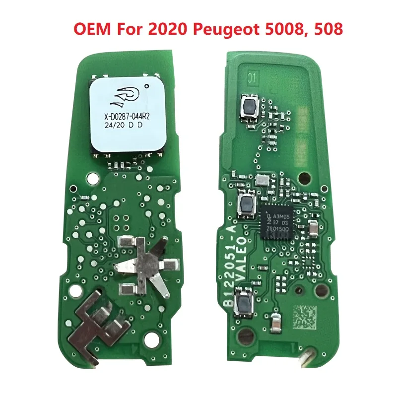 CN009047 OEM A3M15 A3M05 A3M65 Chip For 2020 Peugeot 5008 508 Smart Key PCB 3 Buttons IM3A AES NCF29A1 IM3A 434MHz Keyless Go