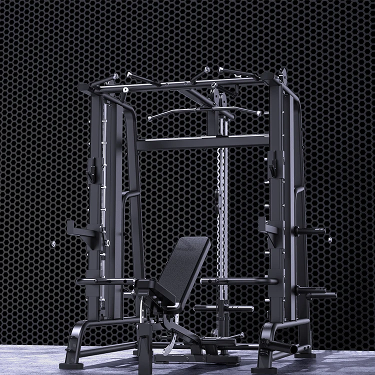 Power Rack Home Gym Fitnessgeräte Smith Machine Squat Rack mit Kabel, Squat Rack Smith Machine