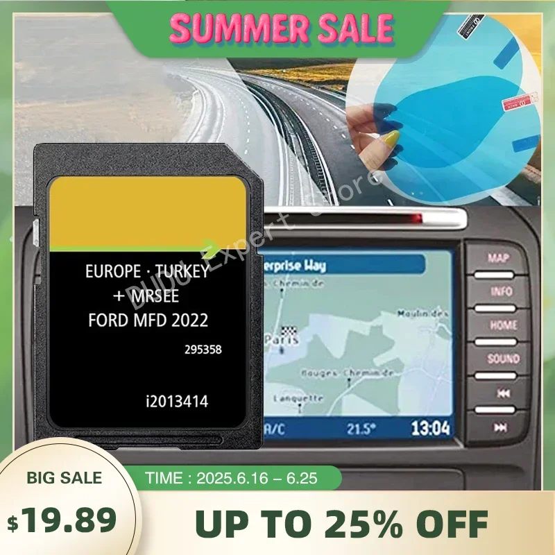 

Навигация карт Sat Nav 2017 MFD 2022 для SD-карты Bosch Ford 252655 с противотуманными наклейками