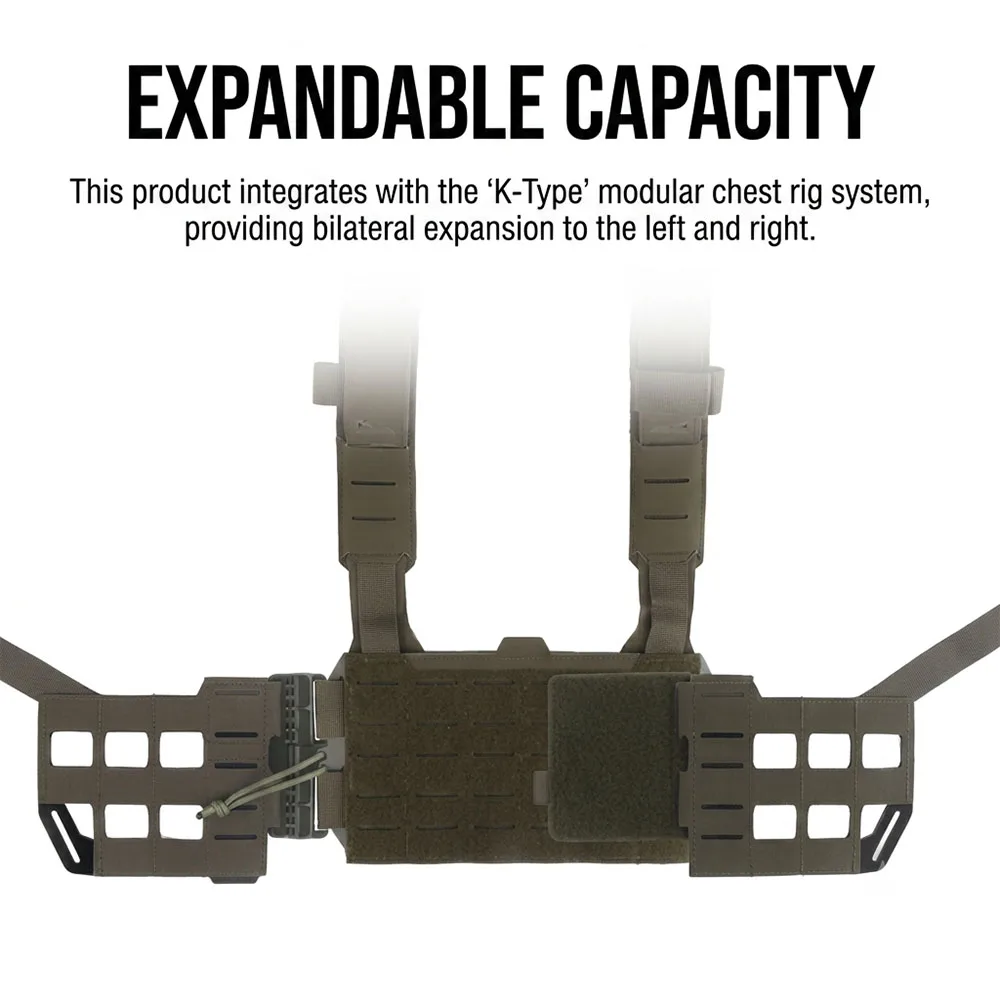 Modular Tactical Chest Rig Expansion Kit MOLLE Placard Adapter Utility Pouch Panel for Outdoor Airsoft Hunting Training Combat