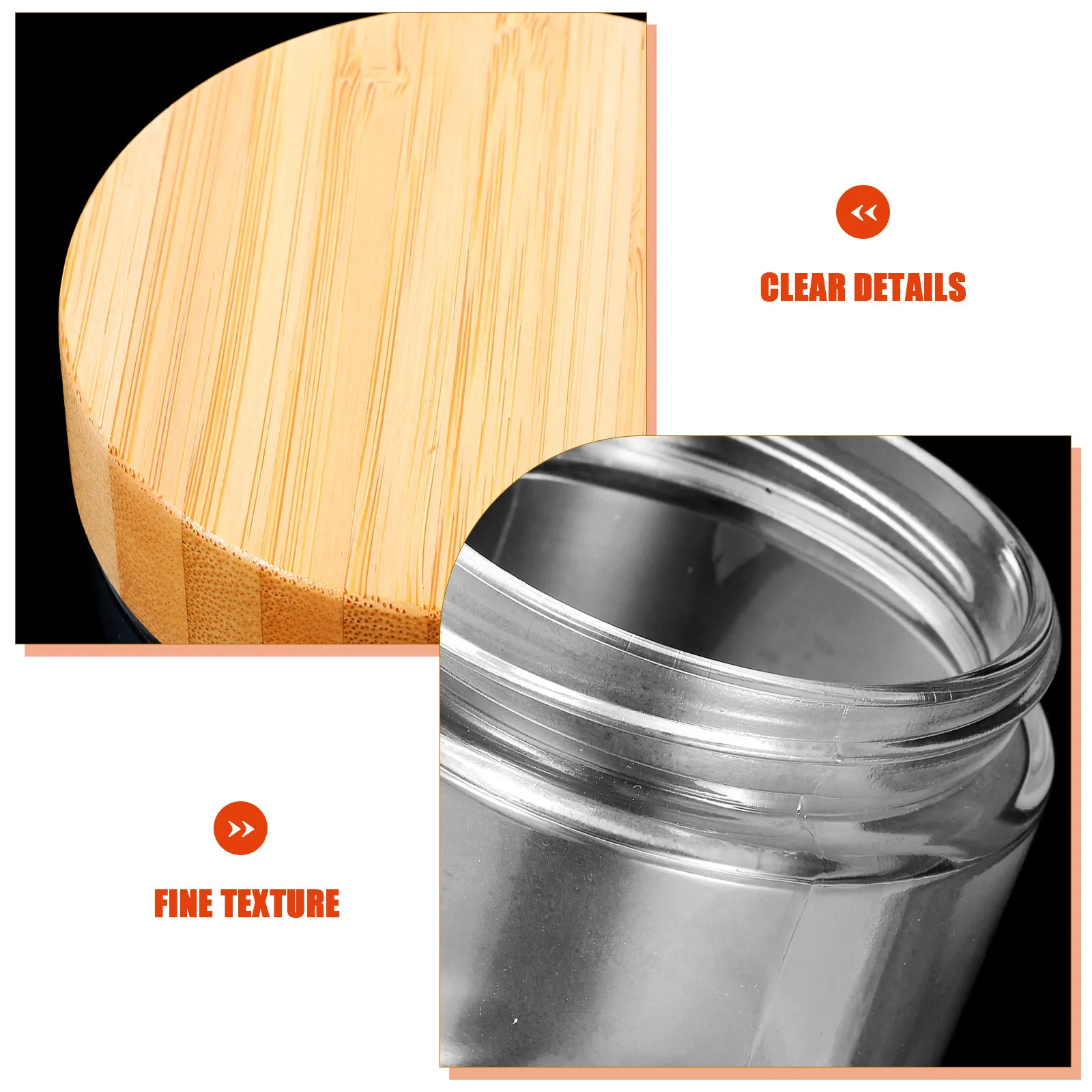 4Pcs Sturdy Glass Canisters with Bamboo Lids Airtight Seal for Kitchen Storage Rice Flour Sugar Candy Cookies Coffee Beans Tea view 3