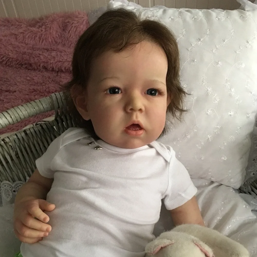 55CM 시뮬레이션 리본 베이비 돌 리암, 마음대로 옷을 입힐 수 있는 어린이 휴일 선물, 따뜻하고 부드러운, 앉고 누울 수 있는 W-022LI
