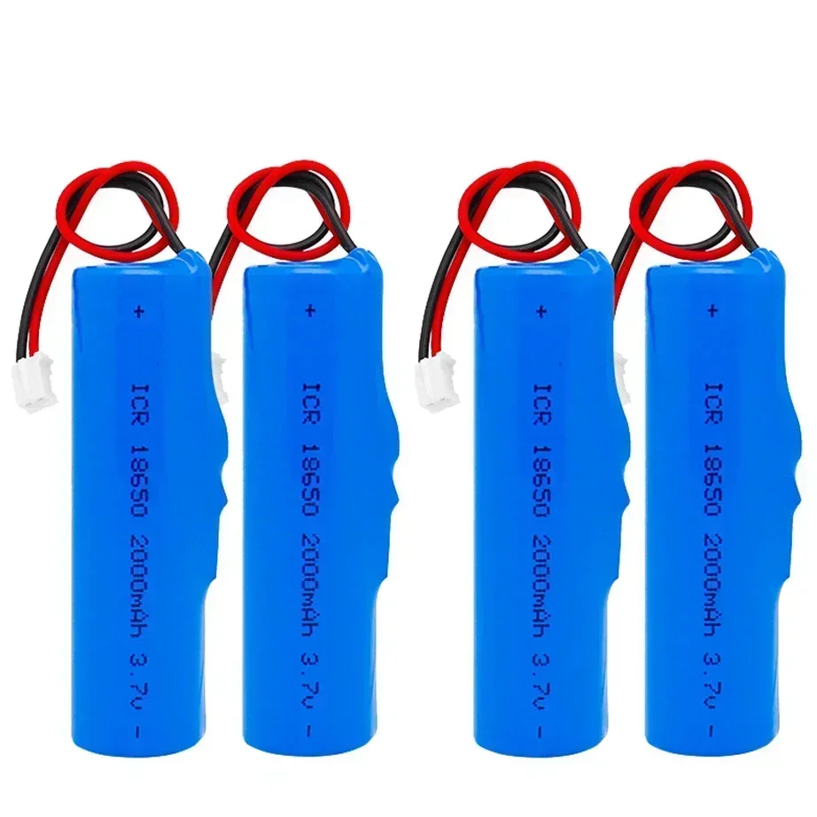 3.7V 2000mAh Rechargeable Lithium Battery 18650 Li-ion with PCB PH2.0-2P Battery for Fishing LED Light Bluetooth Batteries