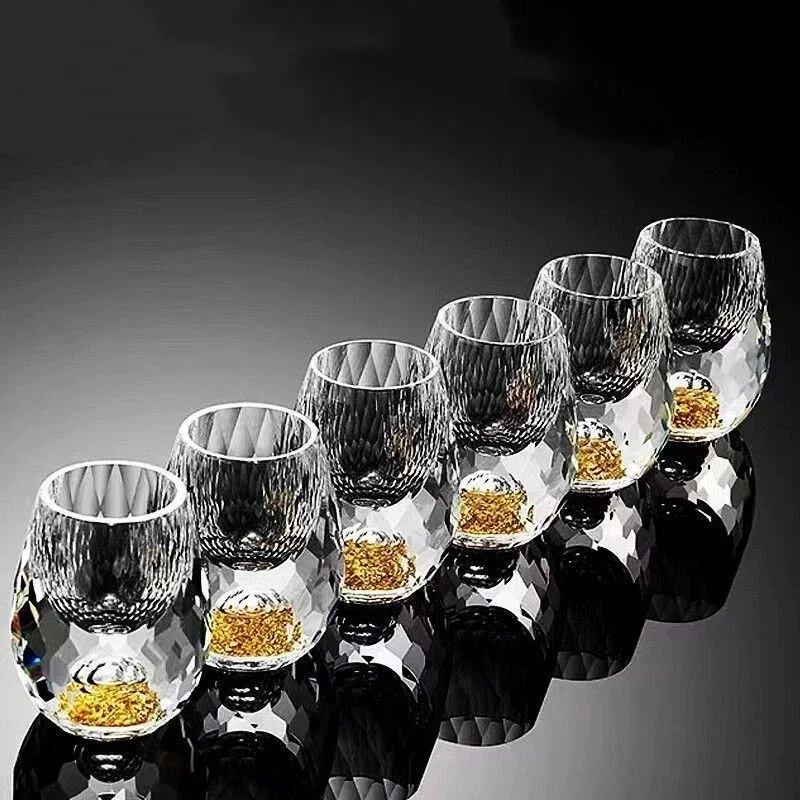 

New 6pcs 15ml Liquor Crystal Glasses Set Vodka Shot Glass Wine Glasses Whiskey Spirits Sake Soju Brandy Tea Cup Diamond Cutting