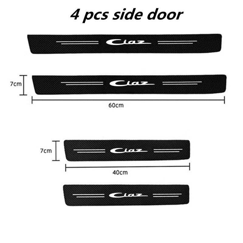 Carbon Fiber Car Sticker Auto Door Threshold Anti Scratch Tape Protective Strip For Suzuki Ciaz Car Accessories