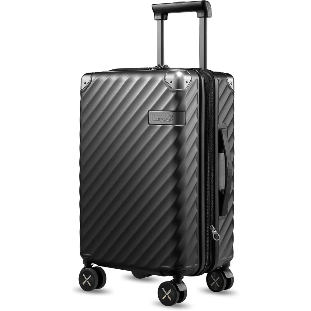 

LUGGEX Carry On Luggage 22x14x9 Airline Approved - 35L Polycarbonate Expandable Hard Shell Suitcase with Spinner Wheels 20 Inch