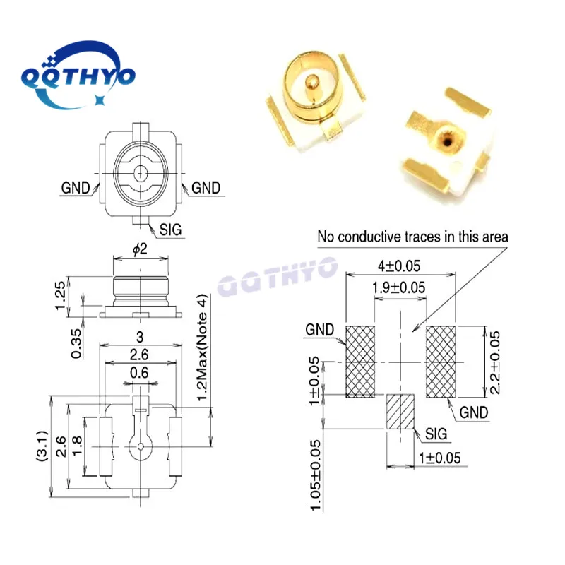 100Pcs High Quality UFL seat IPEX / IPX connector U.FL-R-SMT RF coaxial connectors Antenna 20279-001E