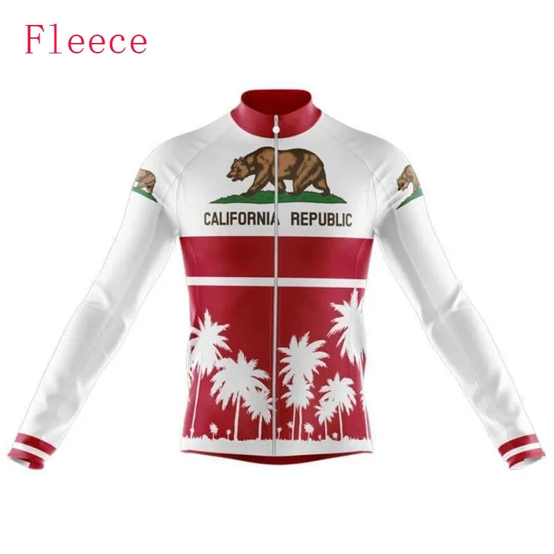 2023 California New Team Cycling Jersey Long Sleeve Winter Thermal Fleece&no Fleece  Clothing