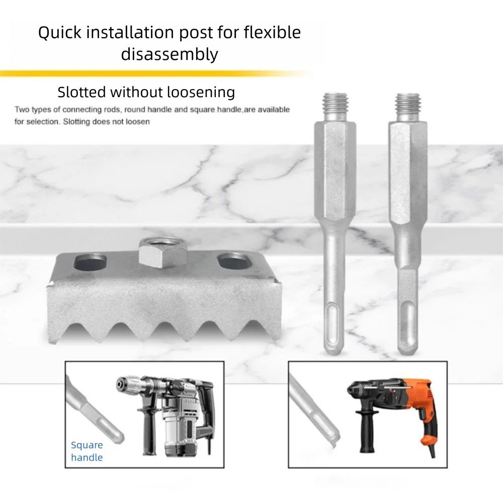 Portable Square Hole Punch Triangle Teeth Multi-function Square Hole Punch Drill Rectangle Slot Tool Concrete Hole Bit